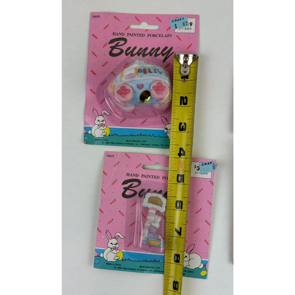 Vintage 1992 Beachwood Ltd Bunny Rabbit Easter porcelain lot of 4 figures - Picture 8 of 10